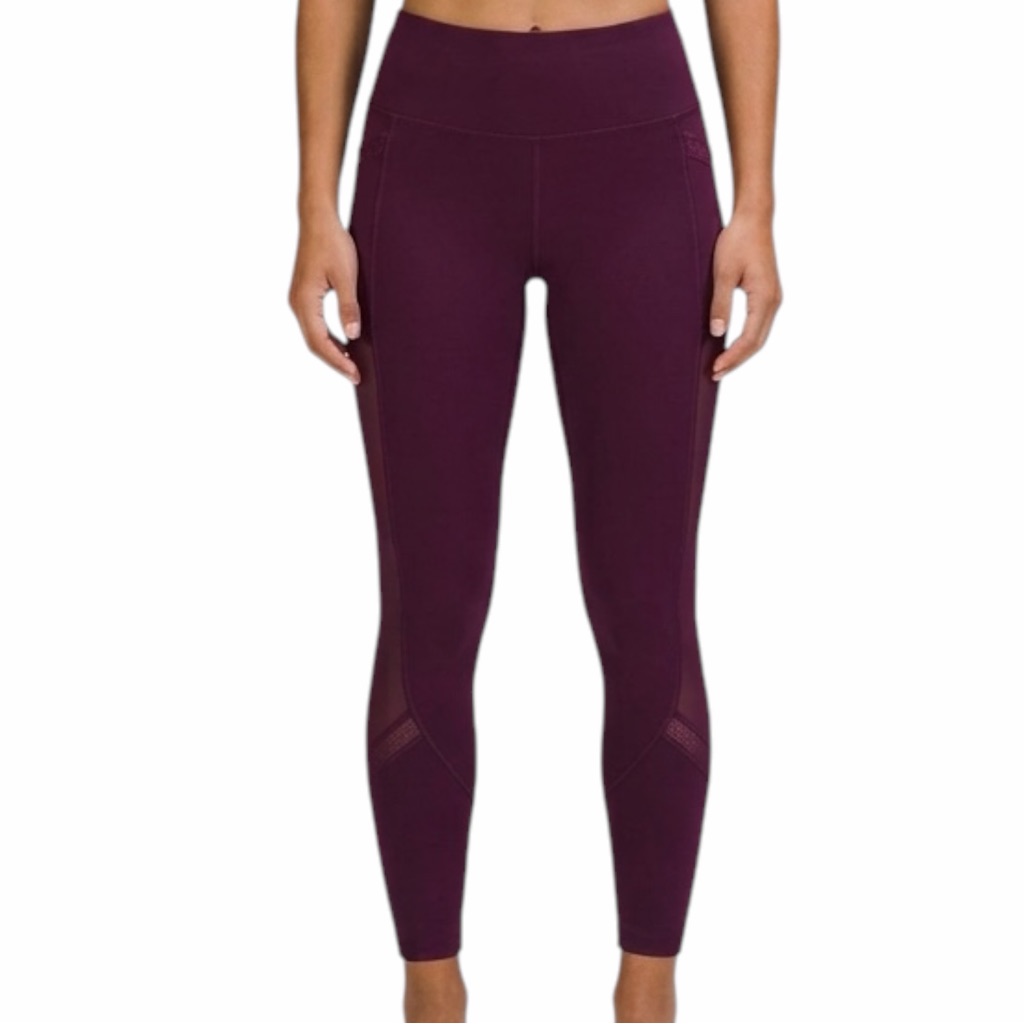 Victoria Secret Sport Knockout Mesh Pocket Crop Leggings - Magenta - Size Large